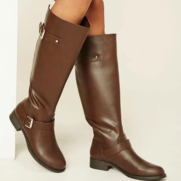 Forever 21 tall faux leather riding boots - Picture 1 of 8